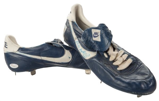 1982 Gaylord Perry Game Worn and Signed Pair of Nike Cleats (Perry Signed LOA)